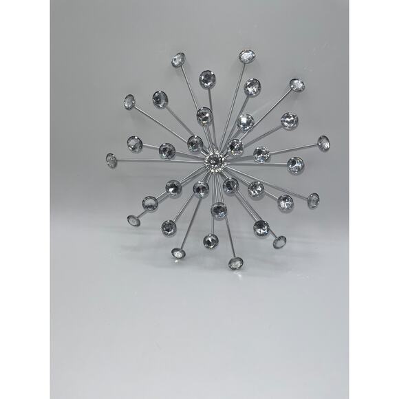 Unique Silver Bursting Star Sputnik Metal Wall Art Modern Bling Shiny Silver - Picture 7 of 8